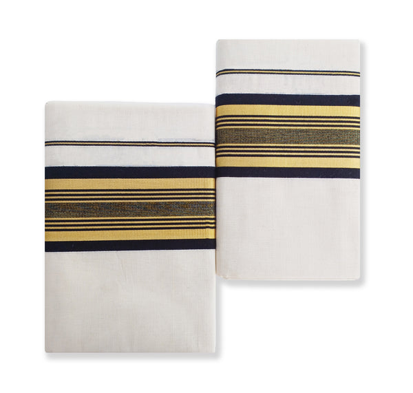 Pure Cotton Single Set Mundu With 3'Inch Fancy Border [4206]