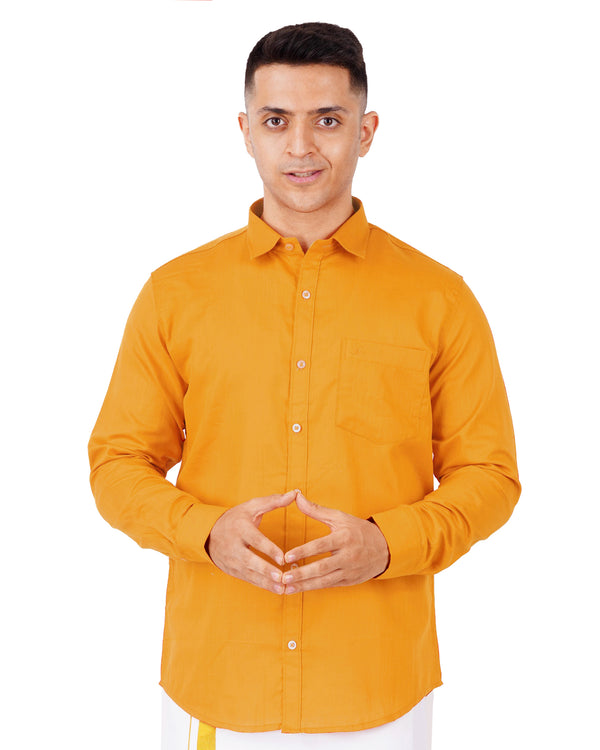 Men's Pure Cotton Shirt Comfort Fit Full Sleeve [Brick]