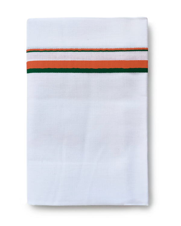 Men’s BJP Border Cotton white Dhoti - 2.00 Meter