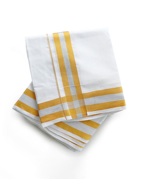 Panchakacham Gold & Silver Zari Fancy Border  9x5