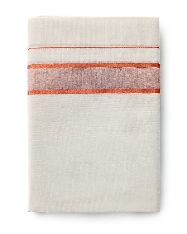 Men’s Attractive Copper Zari Fancy Border Cream Dhoti