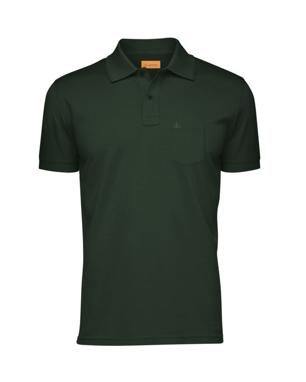 Men's Polo T Shirt with Pocket [Dark Green]