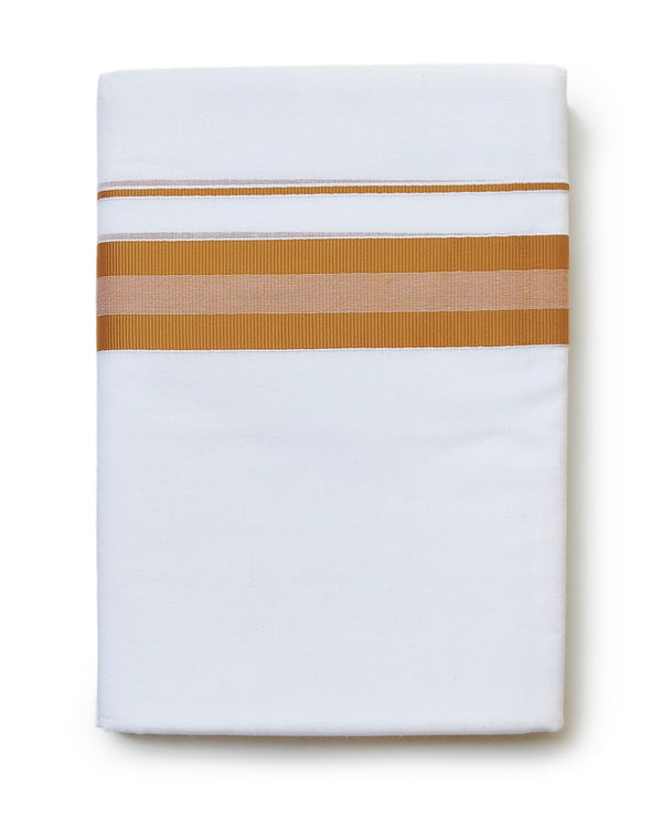 Men’s Fancy Border Cotton white Dhoti - 4.00 Meter [1½’Inch]